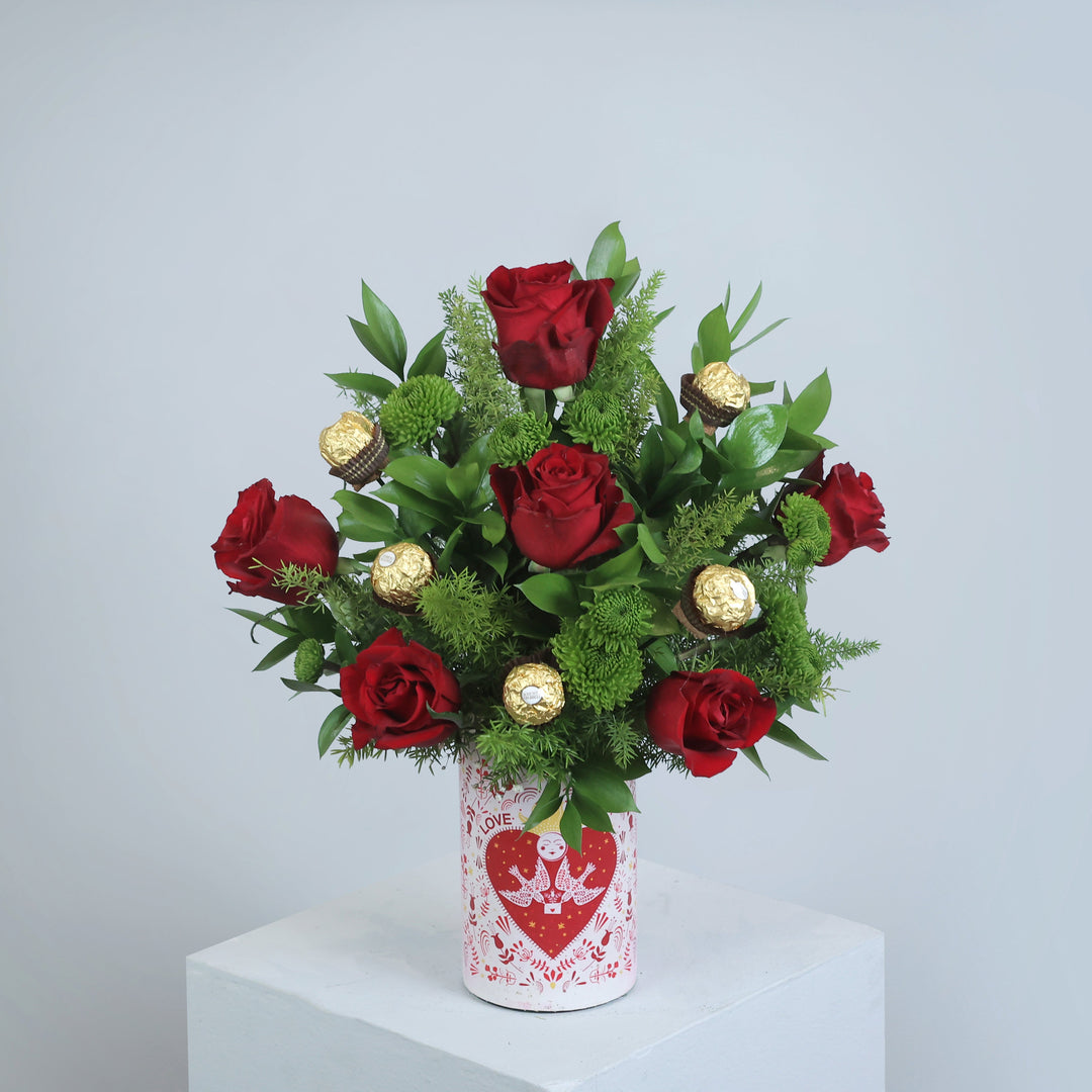 Heartbeat in Red 2 Flower Vase