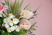 White & Blush Flower Vase