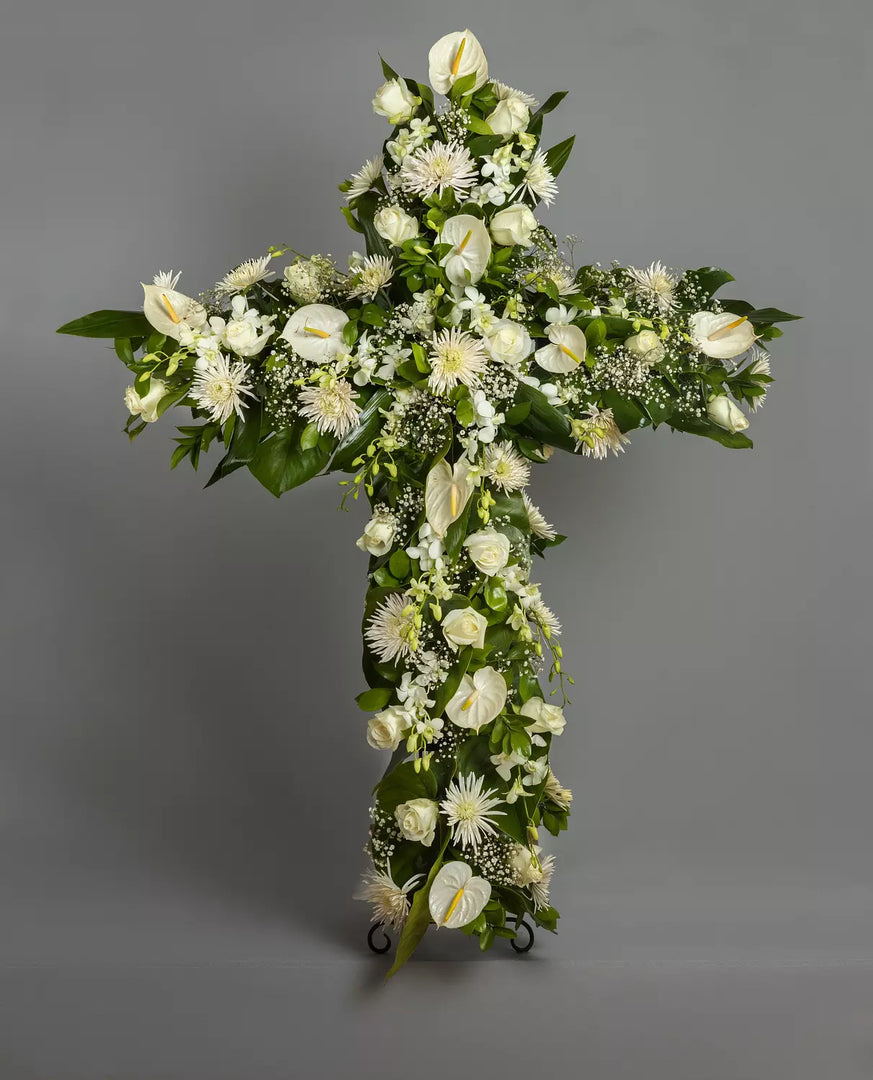 Forever In Our Hearts Flower Cross