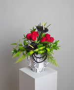 Load image into Gallery viewer, Red and Black Love Flower Vase