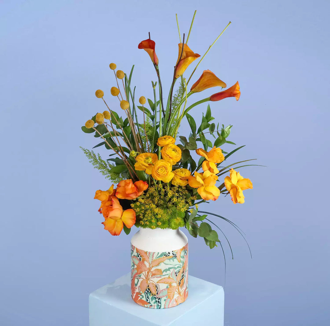 Artisan Sunburst Flower Pot