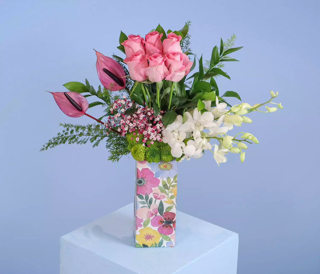 Floral Canvas Flower Box